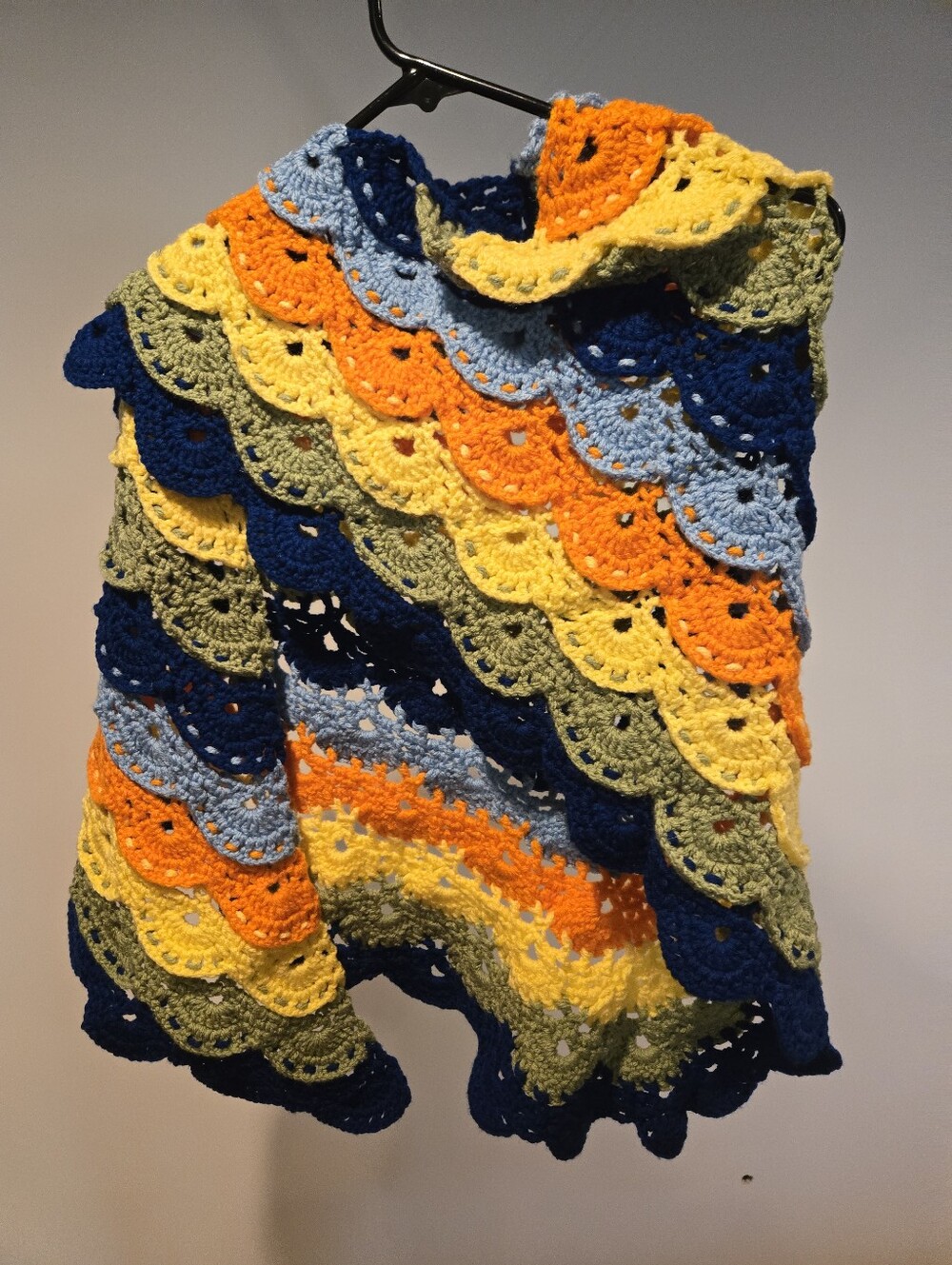 Handmade Crochet Virus Shawl Wrap - Picture 9 of 11